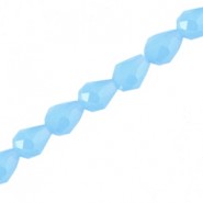 Top Facet kralen druppel 3x6mm Aquamarine blue